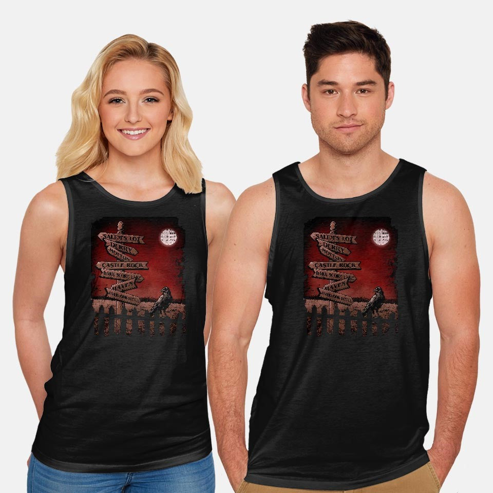 Horror Crossroads-unisex basic tanks